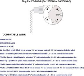 img 3 attached to 🔧 Запасные части для потолочных вентиляторов 2-пакета - 268S6, 3-скоростной 4-проводной выключатель цепи с поддергиванием для потолочных вентиляторов и настенных ламп, золотое покрытие - Замена скорости управления бытовой техникой.