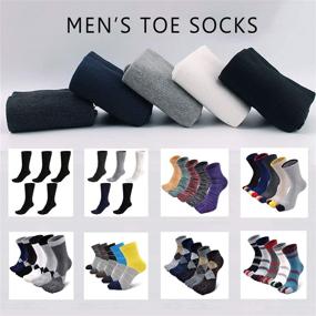 img 2 attached to 🧦 Cotton Athletic Running Ankle Five Toe Socks for Men - Boost Your Sports Performance