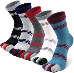 img 4 attached to 🧦 Cotton Athletic Running Ankle Five Toe Socks for Men - Boost Your Sports Performance