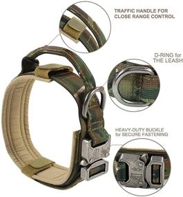 img 3 attached to 🐾 VOLJEE Heavy Duty Adjustable Tactical Dog Collar with Metal Buckle Handle for Medium and Large Dogs - Ideal for Military Use