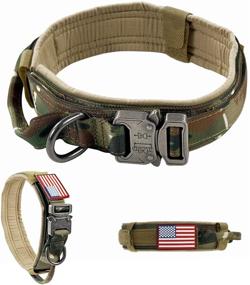 img 4 attached to 🐾 VOLJEE Heavy Duty Adjustable Tactical Dog Collar with Metal Buckle Handle for Medium and Large Dogs - Ideal for Military Use