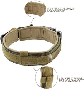 img 2 attached to 🐾 VOLJEE Heavy Duty Adjustable Tactical Dog Collar with Metal Buckle Handle for Medium and Large Dogs - Ideal for Military Use