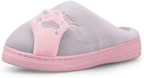 img 3 attached to 🩴 Cozy Coral Fleece Indoor Slippers for Little Boys - Shoes and Slippers Combo