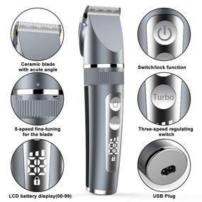 img 3 attached to 🔌 Cordless Ceramic Blade Mens Hair Trimmer Beard Trimmer Hair Cutting & Grooming Kit by Forusi - Rechargeable Hair Clippers for Men