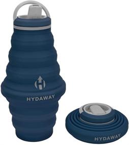 img 4 attached to 💦 HYDAWAY Collapsible Water Bottle: Compact 25oz Spout Lid, Perfect for Travel, and Made of Safe Food-Grade Silicone (Seaside)