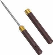 🧊 9-inch stainless steel ice pick with safety cover - easy-grip non-slip wooden handle for breaking ice logo