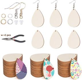 img 4 attached to 🔨 Set of 100 Unfinished Wooden Teardrop Earring Pendants - DIY Craft Jewelry Making Supplies Kit