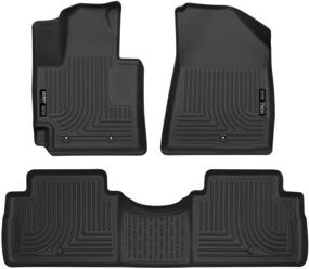 img 4 attached to 🚗 Black Weatherbeater Front & 2nd Seat Floor Mats for 2014-19 Kia Soul by Husky Liners