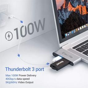 img 2 attached to 🔌 Elecife Thunderbolt 3 USB C Hub Adapter for MacBook Pro/Air 2020 2019 2018 - 3 in 2, 100W Power Delivery, 4K HDMI, USB C 3.0 Data Port and MacBook Pro Accessories.