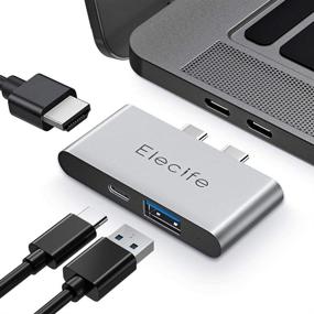 img 4 attached to 🔌 Elecife Thunderbolt 3 USB C Hub Adapter for MacBook Pro/Air 2020 2019 2018 - 3 in 2, 100W Power Delivery, 4K HDMI, USB C 3.0 Data Port and MacBook Pro Accessories.