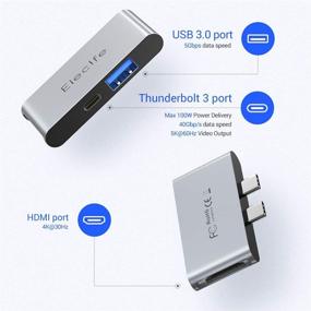 img 3 attached to 🔌 Elecife Thunderbolt 3 USB C Hub Adapter for MacBook Pro/Air 2020 2019 2018 - 3 in 2, 100W Power Delivery, 4K HDMI, USB C 3.0 Data Port and MacBook Pro Accessories.