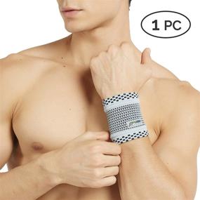 img 3 attached to Neotech Care Grey Wrist Band - Bamboo Fiber Knitted Fabric - Perfect for Active Men and Women - Elastic, Breathable & Sweat-absorbent - Ideal for Sports, Exercise, Workout, and Gym - Size S, 1 Unit