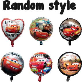 img 2 attached to 🏎️ PANTIDE 8 Packs Race Car Balloons for 3rd Birthday Kit - Double-Sided Foil Balloons, Giant Red Number 3 Balloons, Let’s Go Racing Birthday Party Decorations Supplies for Kids Boys Race Fans