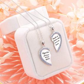 img 2 attached to 💖 S925 Sterling Silver Best Friend Couple Necklaces Heart 2 Piece Friendship Pendant Set for Women and Teen Girls - Perfect BFF Gifts