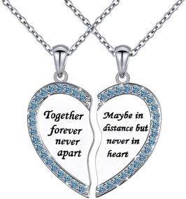 img 4 attached to 💖 S925 Sterling Silver Best Friend Couple Necklaces Heart 2 Piece Friendship Pendant Set for Women and Teen Girls - Perfect BFF Gifts