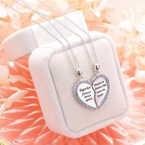 img 1 attached to 💖 S925 Sterling Silver Best Friend Couple Necklaces Heart 2 Piece Friendship Pendant Set for Women and Teen Girls - Perfect BFF Gifts