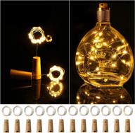 ehome wine bottle lights with cork - 12 pack starry fairy lights for party christmas decoration halloween wedding - warm white логотип