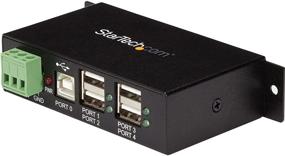 img 4 attached to StarTech.com 4-Port Industrial USB 2.0 Hub with ESD Protection - Mountable - Multiport Hub for Enhanced Performance and Durability (ST4200USBM), Black
