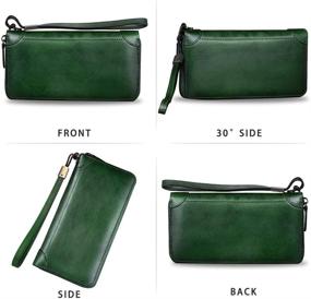 img 1 attached to 👜 Handmade DarkGreen Women's Genuine Leather Handbags & Wallets Organizer