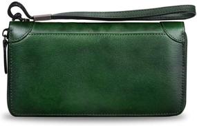 img 3 attached to 👜 Handmade DarkGreen Women's Genuine Leather Handbags & Wallets Organizer