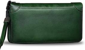 img 2 attached to 👜 Handmade DarkGreen Women's Genuine Leather Handbags & Wallets Organizer