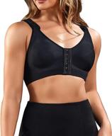 🩺 brabic women's adjustable strap front closure racerback sports support bra - wirefree post-surgical logo