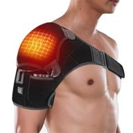 heat therapy shoulder wrap brace - portable electric infrared pad with 3 heating settings, wireless strap for rotator cuff, frozen shoulder, muscle pain relief, and shoulder compression sleeve логотип