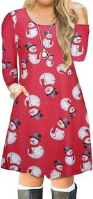 img 4 attached to VISLILY Womens Christmas Patterned Flare Women's Clothing and Dresses