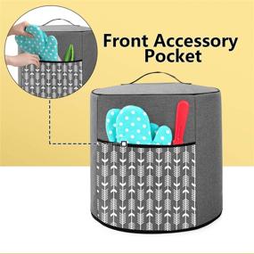 img 2 attached to 🥘 Yarwo Pressure Cooker Dust Cover - 8 Quart Instant Pot Compatible, Durable Nylon Cover with Pockets and Easy-to-Clean Liner, Gray with Arrow Design