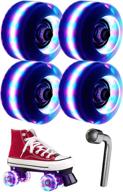 🎡 ibccly luminous roller skate wheels with bearings - enhanced luminosity | double row skating and skateboard roller skates accessories | transparent flashing universal wheels logo