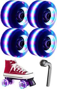 img 4 attached to 🎡 iBccly Luminous Roller Skate Wheels with Bearings - Enhanced Luminosity | Double Row Skating and Skateboard Roller Skates Accessories | Transparent Flashing Universal Wheels