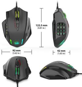 img 2 attached to 🐉 Redragon M908 Impact RGB LED MMO Mouse: 12,400 DPI, 20 Programmable Buttons - High Precision Gaming Mouse