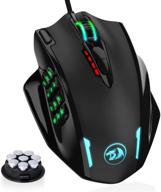 🐉 redragon m908 impact rgb led mmo mouse: 12,400 dpi, 20 programmable buttons - high precision gaming mouse logo