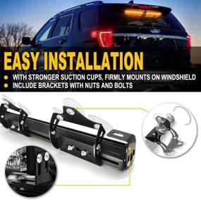 img 1 attached to 🚨 FOXCID 16 LED 18'' Emergency Hazard Warning Traffic Advisor Strobe Light Bar - 13 Flash Modes for Safety Vehicles, Tow Trucks, and More - White & Amber