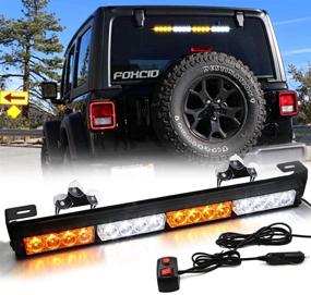 img 4 attached to 🚨 FOXCID 16 LED 18'' Emergency Hazard Warning Traffic Advisor Strobe Light Bar - 13 Flash Modes for Safety Vehicles, Tow Trucks, and More - White & Amber
