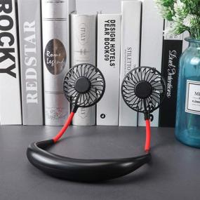 img 3 attached to 🌀 Stay Cool Anywhere with the Portable Personal Neck Fan Rechargeable: Hands-Free Wearable Cooling Fans - 360° Rotation - 3 Air Speeds - LED Light - Perfect for Sports, Travel, Camping, Office - BLack