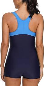 img 2 attached to CharmLeaks Women's Athletic One Piece Boyleg Swimsuit - Lap Bathing Suit Swimwear