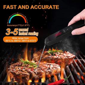 img 3 attached to 🌡️ Grill & Cooking Digital Meat Thermometer - Herrfilk Instant Read Thermometer with Touch Button, Line Detachable for Oven, Waterproof Gadgets with Alarm Feature