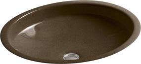 img 4 attached to 🖤 Classic and Elegant KOHLER K-2874-KA Canvas Cast Iron Bathroom Sink in Black 'n Tan