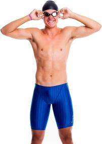 img 4 attached to Boys' Swim Jammers - Size 21 to 🏊 32 Shorts in Black, Navy, and Blue - Flow Accelerate