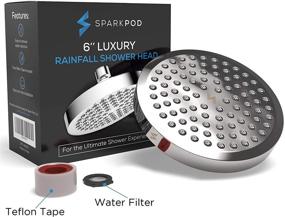 img 1 attached to 💦 SparkPod Shower Head: High Pressure Rain with Luxury Modern Chrome Look, Tool-less 1-Min Installation - Perfect Adjustable Replacement for Bathroom Shower Heads