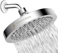 💦 sparkpod shower head: high pressure rain with luxury modern chrome look, tool-less 1-min installation - perfect adjustable replacement for bathroom shower heads logo