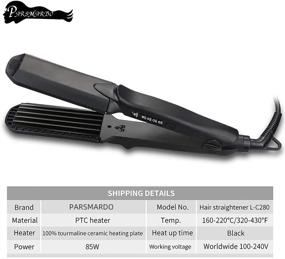 img 3 attached to 💇 Versatile 4-in-1 Hair Styling Tool: Ceramic Tourmaline Flat Iron, Waver, and Curling Iron with Adjustable Temperature, Ideal for All Hair Types - Black