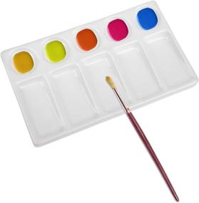 img 2 attached to 🎨 Jucoan 2 Pack Ceramic Watercolor Paint Palette - 7-1/2 x 4-1/3 Inch Rectangle Artist Mixing Tray for Oil, Gouache, Acrylic Paints - Premium Quality