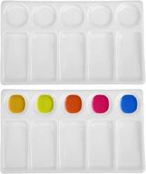 🎨 jucoan 2 pack ceramic watercolor paint palette - 7-1/2 x 4-1/3 inch rectangle artist mixing tray for oil, gouache, acrylic paints - premium quality logo