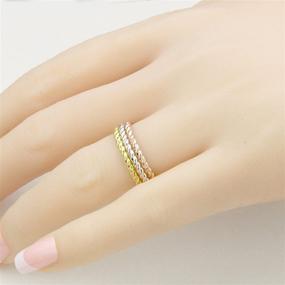 img 1 attached to 💍 2MM Eternity Rope Wedding Band Ring in Elegant 10K White, Yellow, or Rose Gold