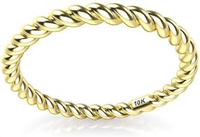 img 3 attached to 💍 2MM Eternity Rope Wedding Band Ring in Elegant 10K White, Yellow, or Rose Gold