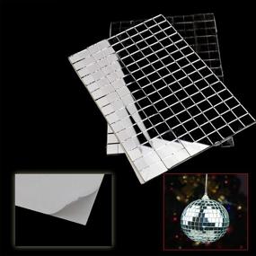 img 1 attached to Self-Adhesive Real Glass Craft Mini Square Round Mirrors Mosaic Tiles - Micro Trader