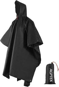 img 4 attached to 🌧️ AGPTEK Reusable Rain Ponchos for Adults: Hooded Ponchos with Pouch, Perfect for Hiking and Camping