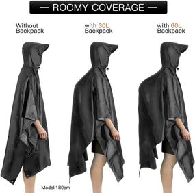 img 2 attached to 🌧️ AGPTEK Reusable Rain Ponchos for Adults: Hooded Ponchos with Pouch, Perfect for Hiking and Camping